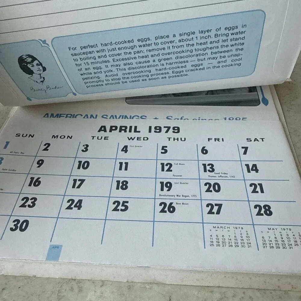 Vintage Advertising Calendar AMERICAN SAVINGS BANK / CALIFORNIA 1979 11” X 8”